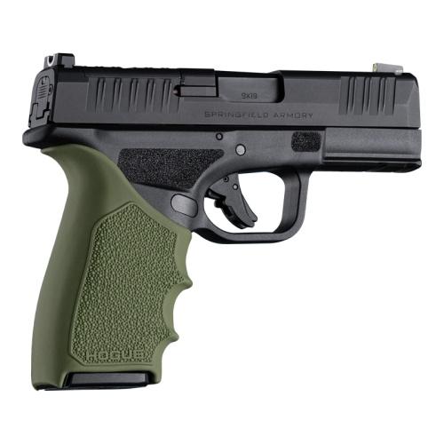 Hogue HandAll Beaver Tail Handgun Grip Sleeve Springfield Armory Hellcat Pro OD Green Picture of Hogue Inc. HandAll Beaver Tail Grip Sleeve Springfield Armory Hellcat Pro OD GRN