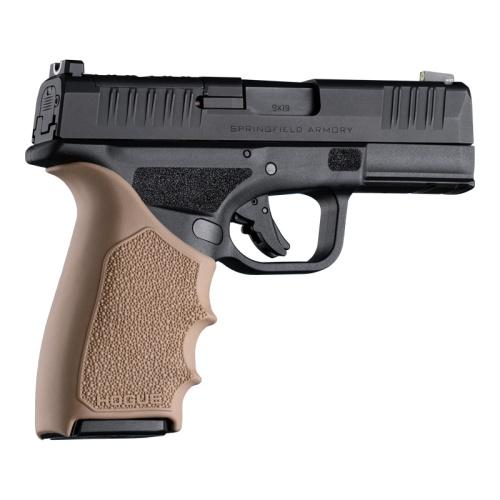 Hogue HandAll Beaver Tail Handgun Grip Sleeve Springfield Armory Hellcat Pro FDE Picture of Hogue Inc. HandAll Beaver Tail Grip Sleeve Springfield Armory Hellcat Pro FDE