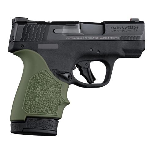 Hogue HandAll Beaver Tail Handgun Grip Sleeve S&W M&P 9 Shield Plus OD Green Picture of Hogue Inc. HandAll Beaver Tail Grip Sleeve S&W M&P 9 Shield Plus - OD GRN