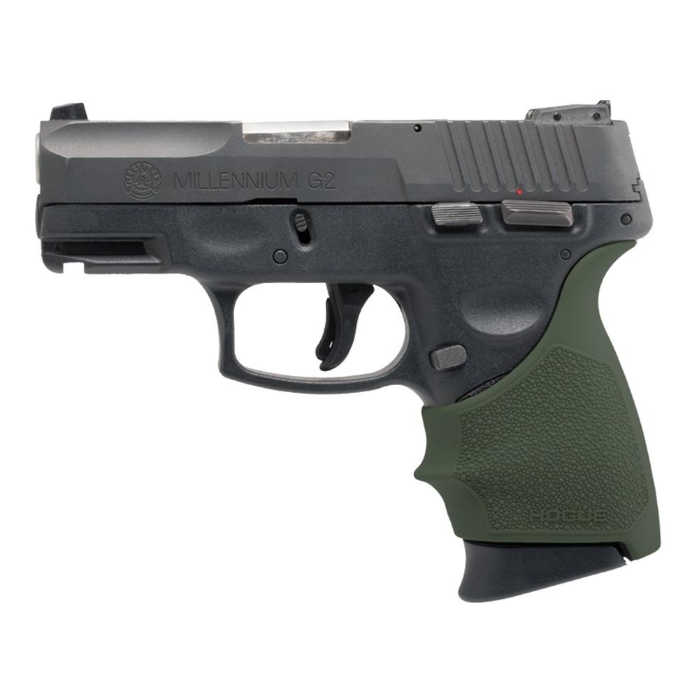 Hogue Handall Beavertail Grive Sleeve for Taurus PT-111 Millenium G2/G2C/G3C/G3XL OD Green Picture of Hogue Inc. HandAll Beavertail Grip Sleeve Taurus G2 OD Green