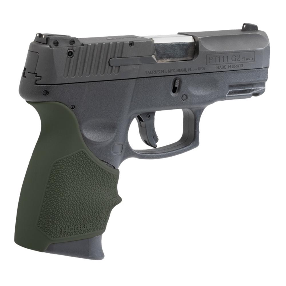 Hogue Handall Beavertail Grive Sleeve for Taurus PT-111 Millenium G2/G2C/G3C/G3XL OD Green Picture of Hogue Inc. HandAll Beavertail Grip Sleeve Taurus G2 OD Green
