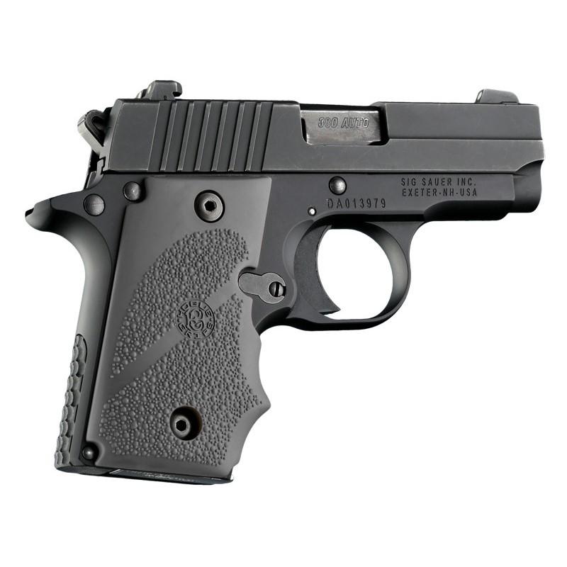 Hogue Overmolded Rubber Grip Handgun Grips for Sig Sauer P238 Slate Grey with Finger Grooves Picture of Hogue Inc. HOGUE RUBBER GRIP SIG P238 W/Finger Grooves Slate Grey