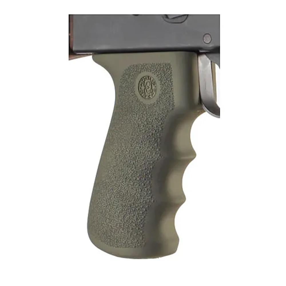 Hogue AK-47 Rubber Grips with Finger Grooves - OD Green Picture of Hogue Inc. HOGUE AK-47 RUBBER GRIP W/FG OD GREEN