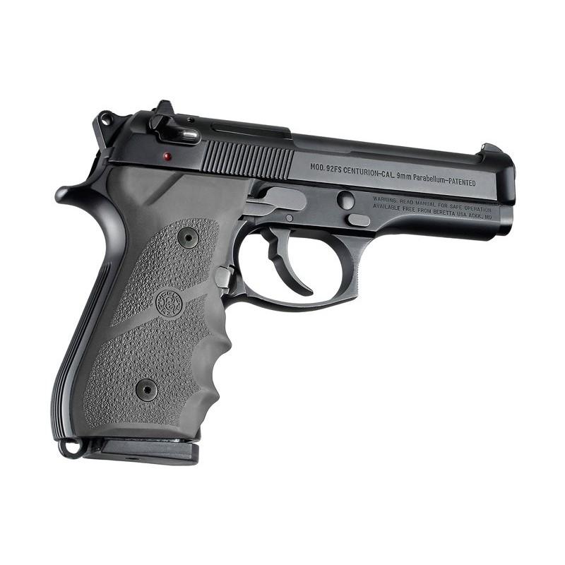 Hogue Rubber Handgun Grips with Finger Grooves Slate Grey for Beretta 92/96 Picture of Hogue Inc. HOGUE RUBBER GRIP BERETTA 92'S W/FINGER GROOVES Slate Grey