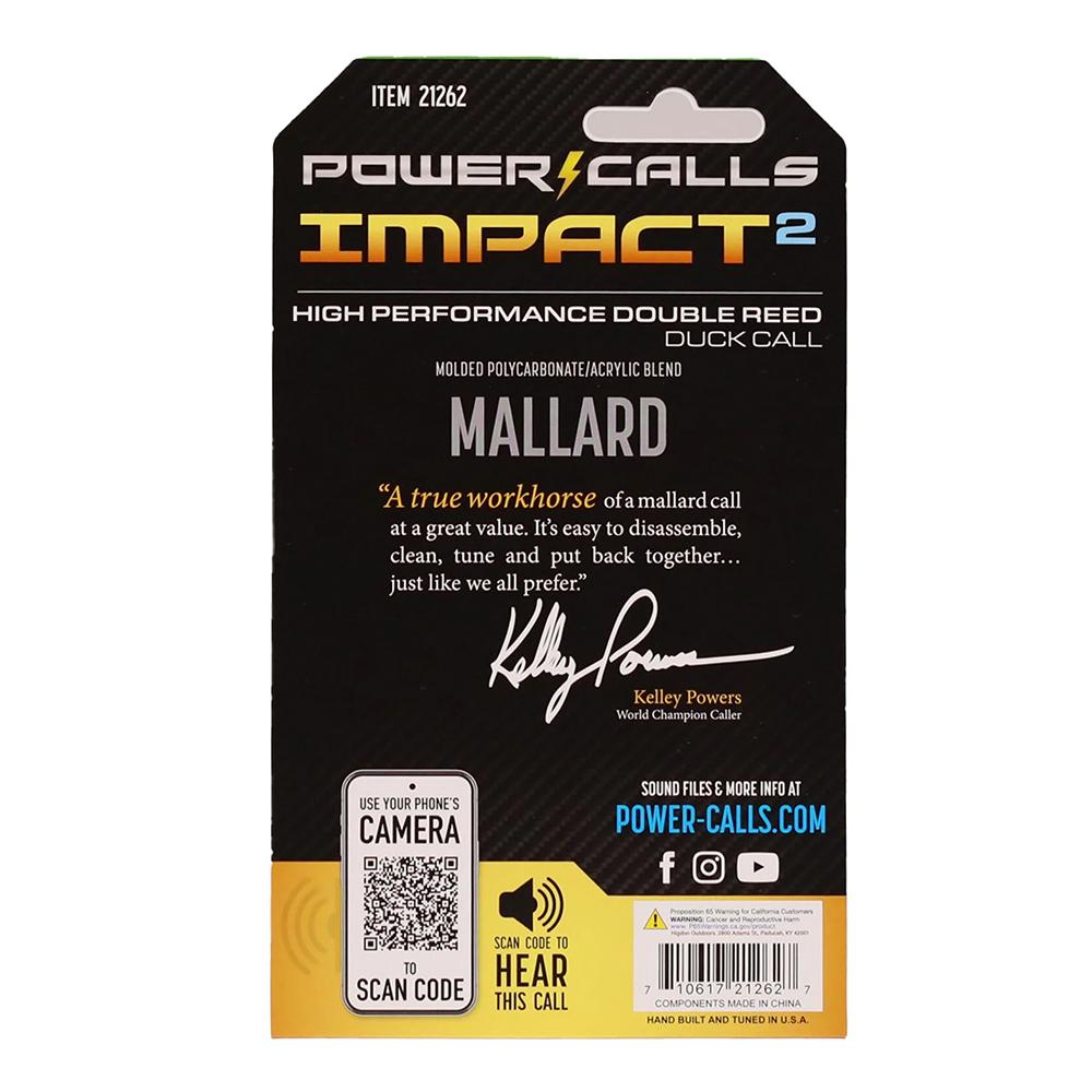 Power Calls Impact2 Mallard Duck Mouth Call OD Green Picture of Higdon Outdoors Higdon Mallard Duck Call Impact2 OD Green (Polycarbonate)