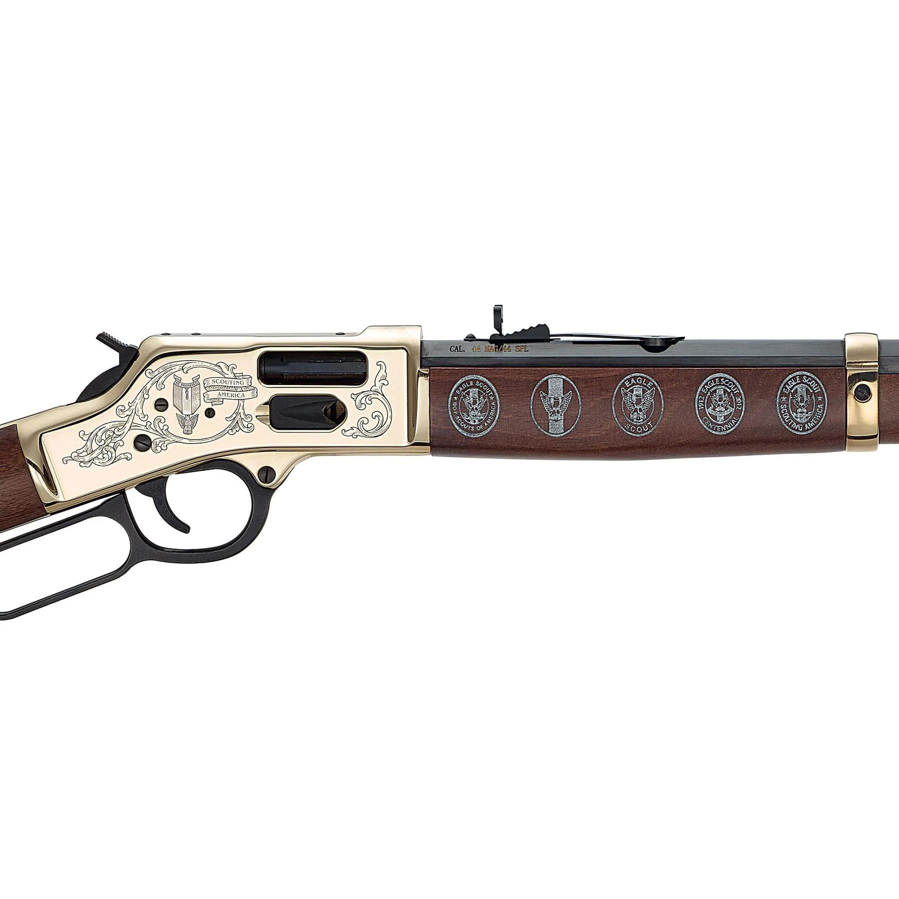 Henry Golden Boy "Eagle Scout Tribute 2nd Edition" Rifle .44 Mag/.44 Spl 10rd Capacity 20" Octagon Barrel Wood Stock Picture of Henry Repeating Arms Company Henry H6 Big Boy Eagle Scout Tribute 2nd Edition .44 Magnum/.44Spl