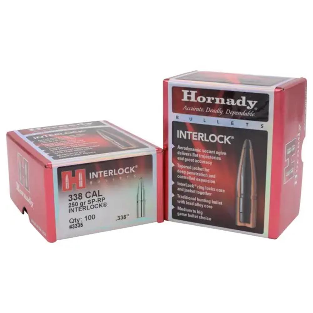 Hornady InterLock Bullets .338 cal .338" 250 gr SP 100/ct Picture of Hornady Mfg HO 338 CAL .338-250GR SP
