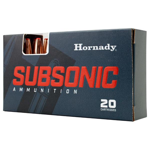 Hornady Subsonic Rifle Ammunition .45-70 Govt 410gr PT 1075 fps 20/ct Picture of Hornady Mfg Ammo 45-70 GOVT 410 GR SUB-X 20 RD Box