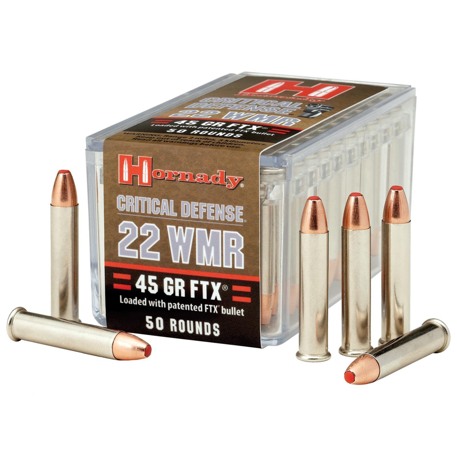 Hornady Critical Defense .22 WMR 45 gr FTX Rimfire Ammo 50/ct Picture of Hornady Mfg AMMO CRITICAL DEFENSE 22WMR 45G 50/CT