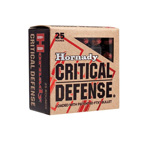 Hornady Critical Defense Handgun Ammunition 9mm Luger 115 gr. FTX 1140 fps 25/ct Picture of Hornady Mfg AMMO CRITICAL DEFENSE 9MM 115GR 25RD
