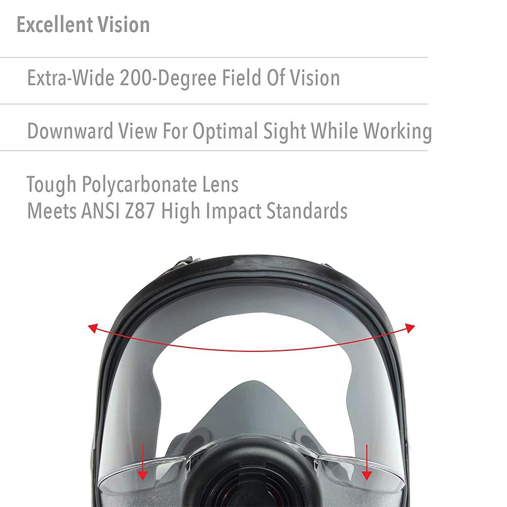 Honeywell North 5400 Series Full Face Respirator Mask with Dual Cartridge Connectors for N Series Filters M/L Picture of Honeywell Safety Products USA North 5400 Full Mask w/ Dual N Series Cartdridge Connectors M/L