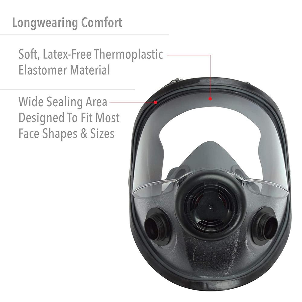 Honeywell North 5400 Series Full Face Respirator Mask with Dual Cartridge Connectors for N Series Filters M/L Picture of Honeywell Safety Products USA North 5400 Full Mask w/ Dual N Series Cartdridge Connectors M/L