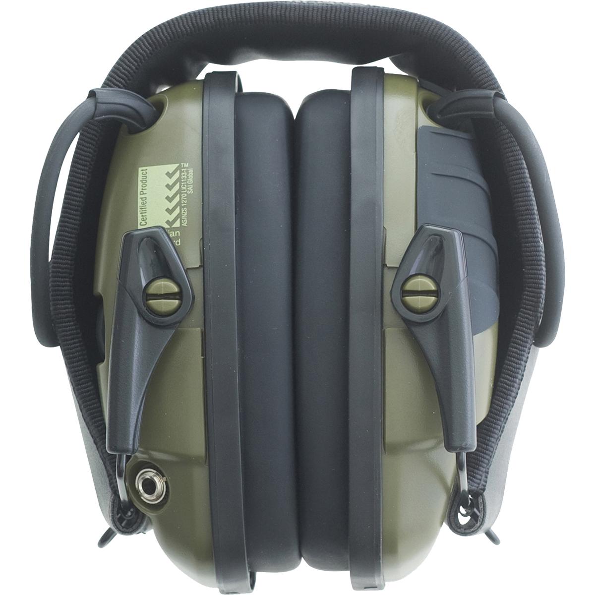 Howard Leight Impact Sport Electronic Earmuff 22dB Olive Green Picture of Honeywell Safety Products USA IMPACT SPORT ELECTRONIC EARMUFF OD GREEN
