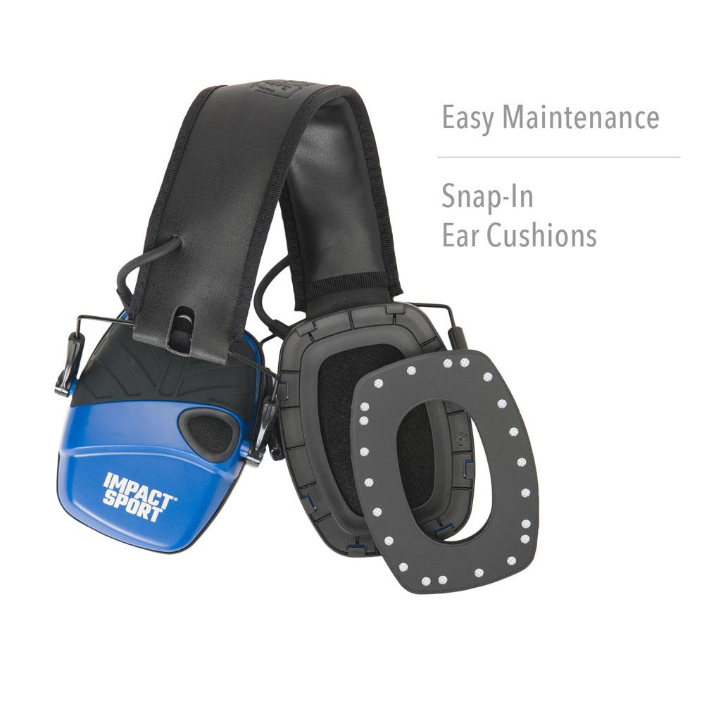 Howard Leight Impact Sport Electronic Ear Muffs 22db Blue Picture of Honeywell Safety Products USA IMPACT SPORT ELECTRONIC EARMUFF TRU BLUE