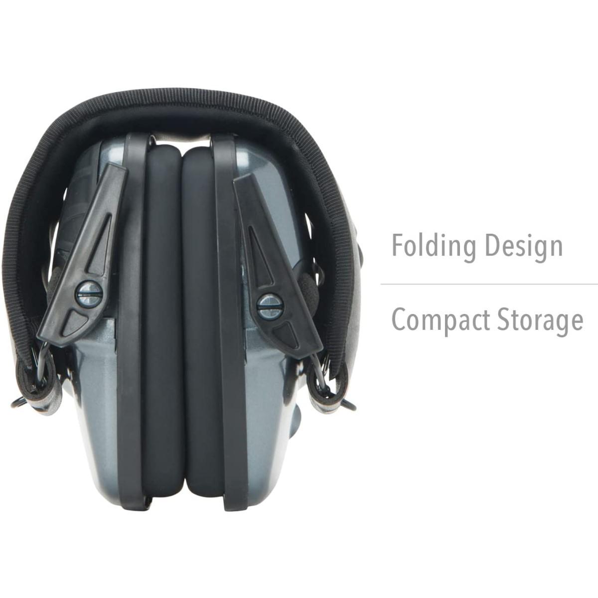 Howard Leight Impact Sport Youth/Small Earmuff - Metallic Charcoal Grey Black Band 22dB NRR Picture of Honeywell Safety Products USA IMPACT SPORT METALLIC CHARCOAL GRAY BLACK ADULT SMALL