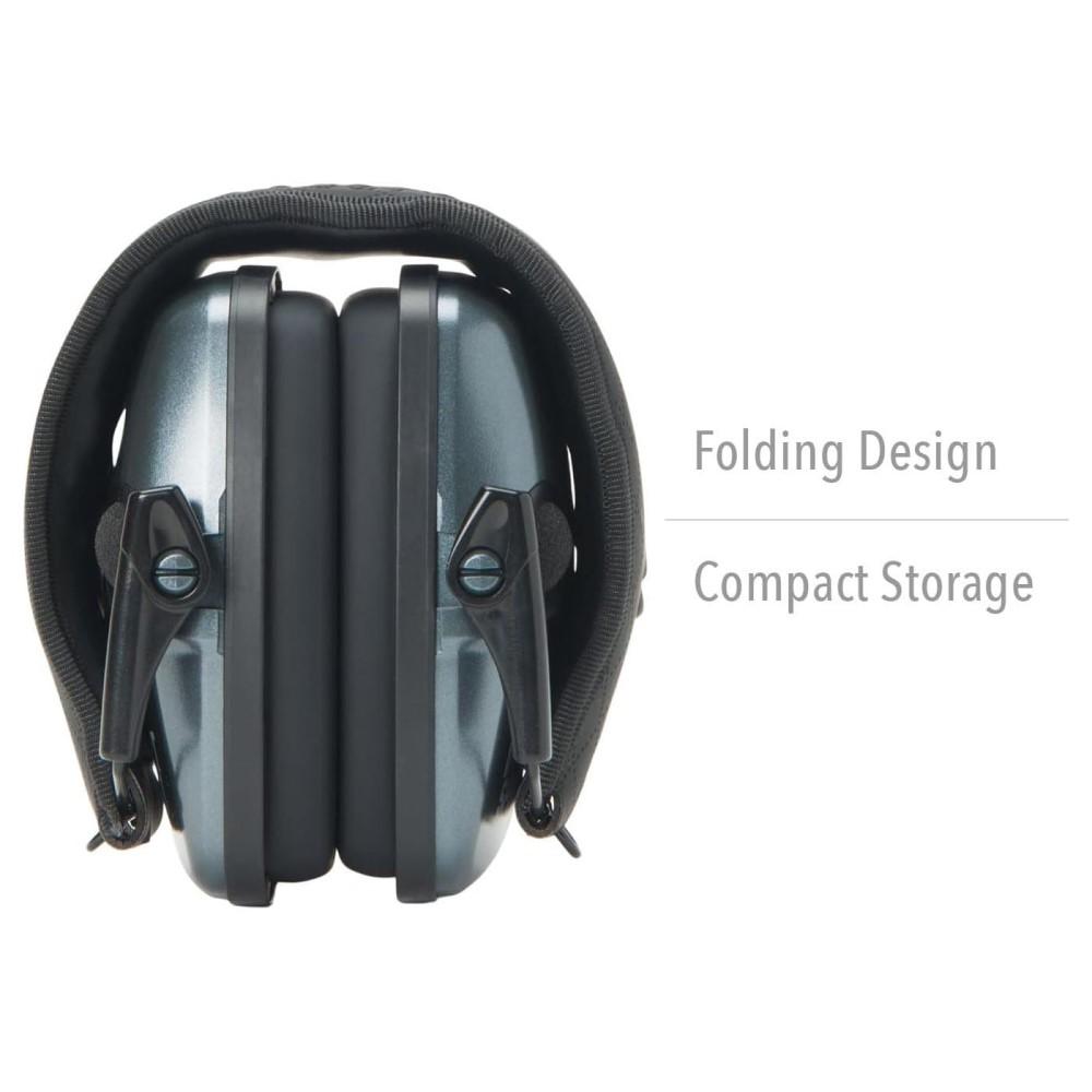 Howard Leight Impact Sport Shooting Electronic Ear Muffs with Bluetooth 21dB Charcoal Grey Picture of Honeywell Safety Products USA Impact Sport Bluetooth Lithium Battery Charcoal Gray Earmuffs