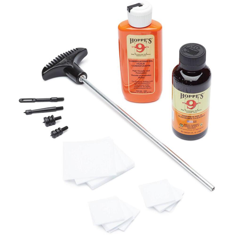 Hoppe's Handgun Cleaning Kit for Calibers .38 .357 9mm Luger Picture of Hoppe's Cleaning Kit .38 .357 Caliber 9mm Pistol Clam