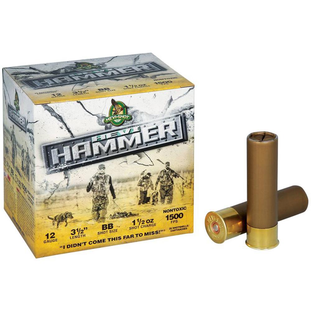 HEVI-Shot Hevi-Hammer Shotshell 12ga 3.5" 1.5oz 1500 fps #BB 25/ct Picture of Environ Metal Inc HEVI-SHOT HEVI HAMMER 12 GA 3.5IN BB SHOT 1.5OZ 25RD