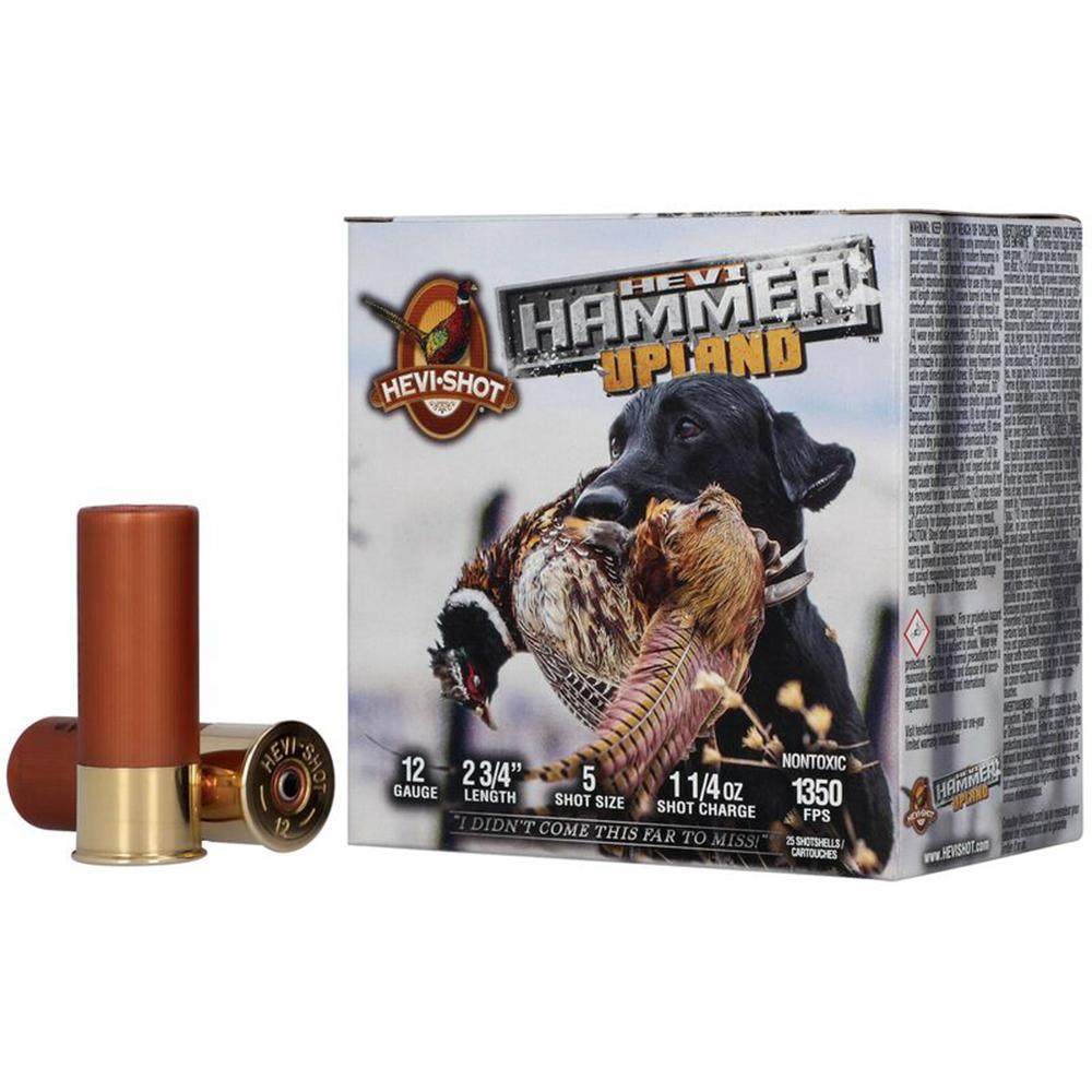 HEVI-Shot Hevi-Hammer Upland Shotshell 12ga 2-3/4" 1-1/4oz 1350 fps #5 25/ct Picture of Environ Metal Inc HEVI-SHOT HEVI HAMMER UPLAND 12 GA 2.75IN 5 SHOT 1 1/4OZ - 25RD