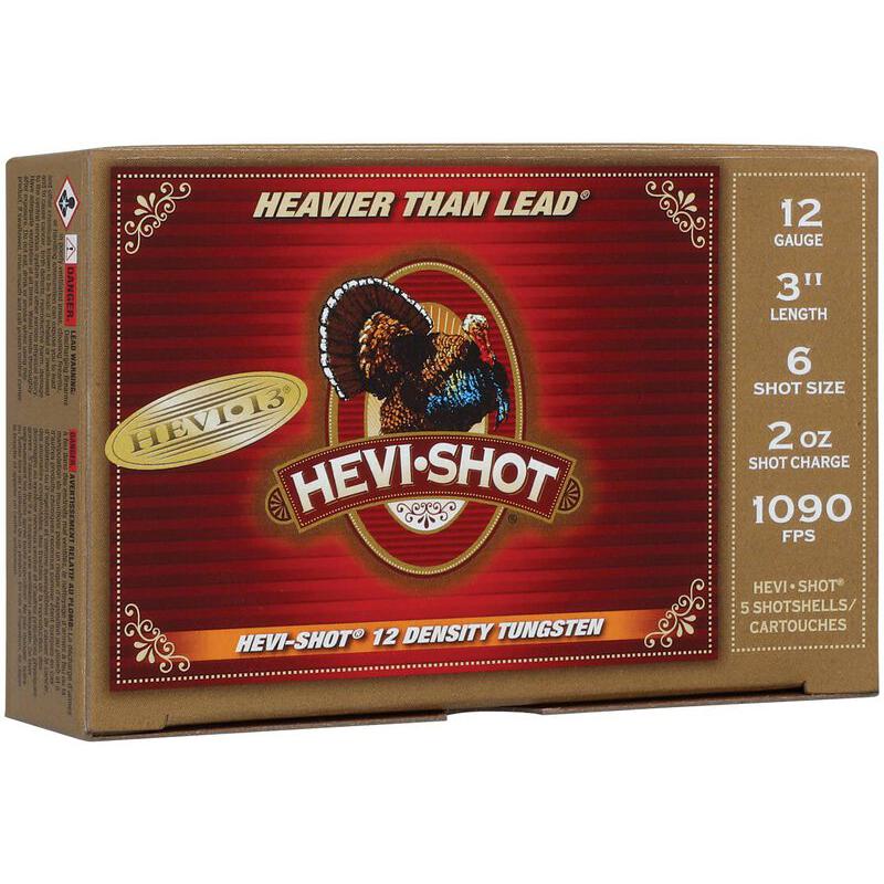 HEVI-Shot HEVI-13 Turkey Shotshells 12ga 3" 2oz 1090 fps #6 5/ct Picture of Environ Metal Inc HEVI-13 TURKEY 12GA 3IN 2OZ #6 TUNGSTEN AMMO 50RD