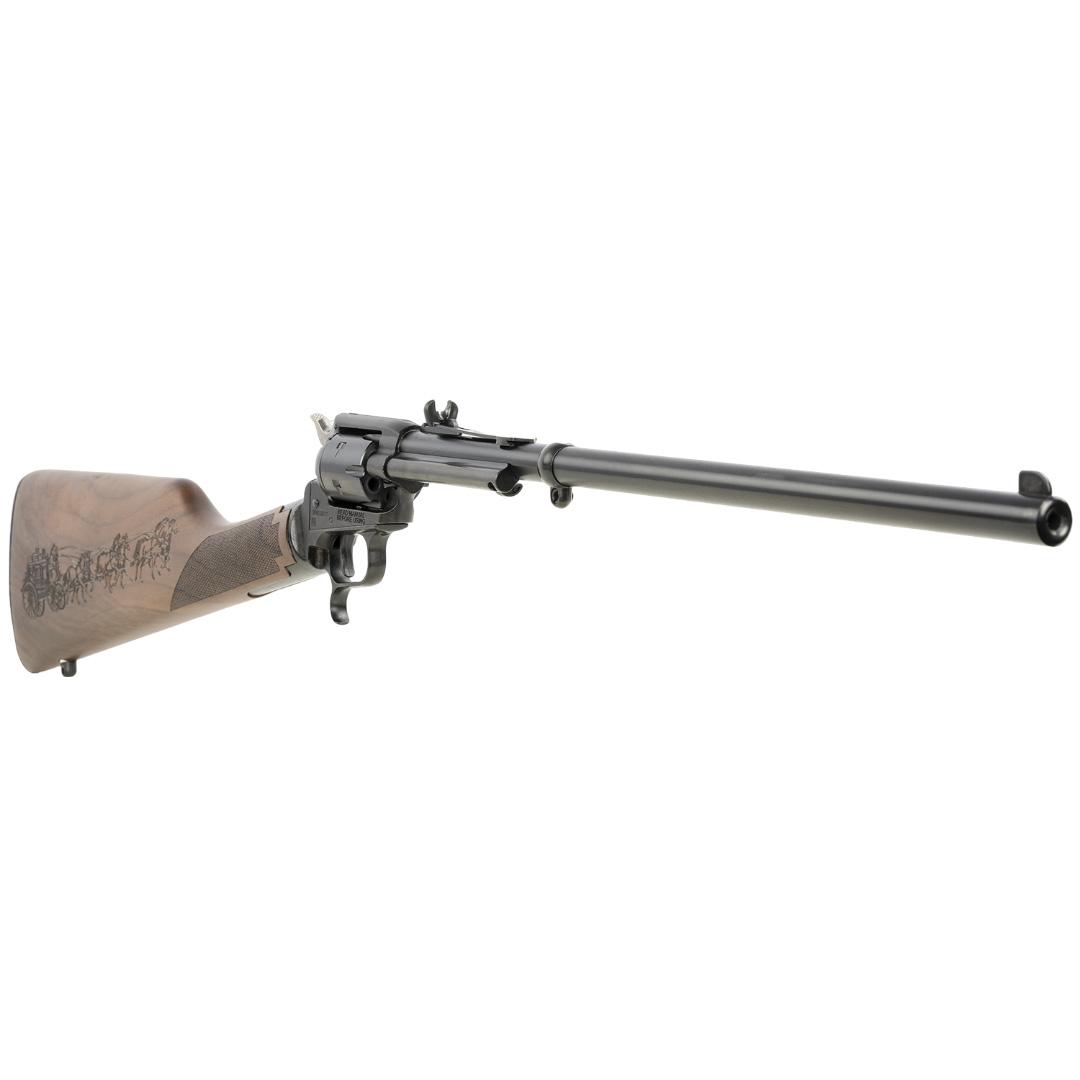 Heritage Rough Rider Stage Coach Carbine .22 LR 6rd Capacity 16" Barrel Buckhorn Sight Engraved Walnut Stock Picture of Taurus International - Heritage HERITAGE RR RANCHER .22LR BK 16'' 6RDS BH SIGHT WB01 STAGECOACH