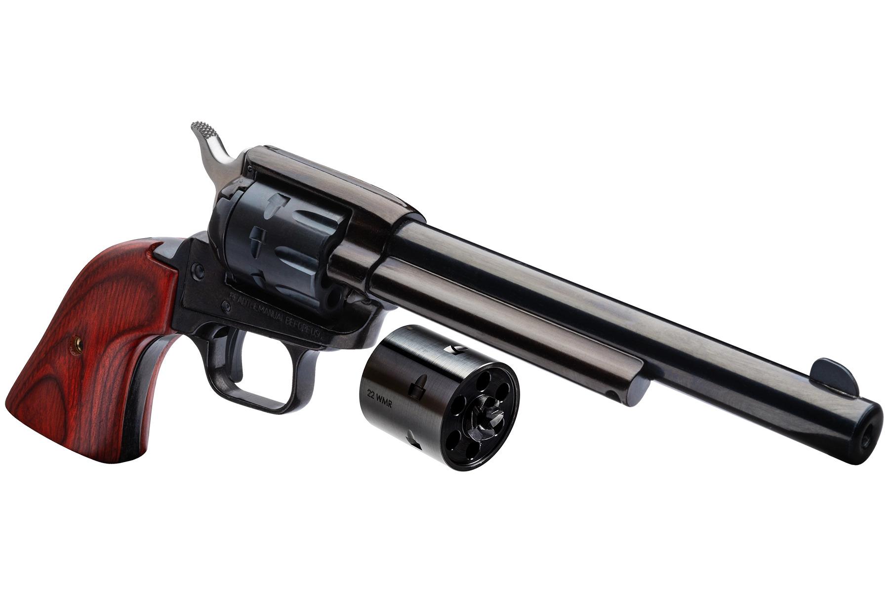 Heritage Rough Rider Handgun .22LR/.22 WMR  6.5" Barrel Cocobolo Grips Picture of Taurus International - Heritage HERITAGE ROUGH RIDER 22LR/22MAG COMBO 6.5" BLUE 9 SHOT MAGNUM CYL