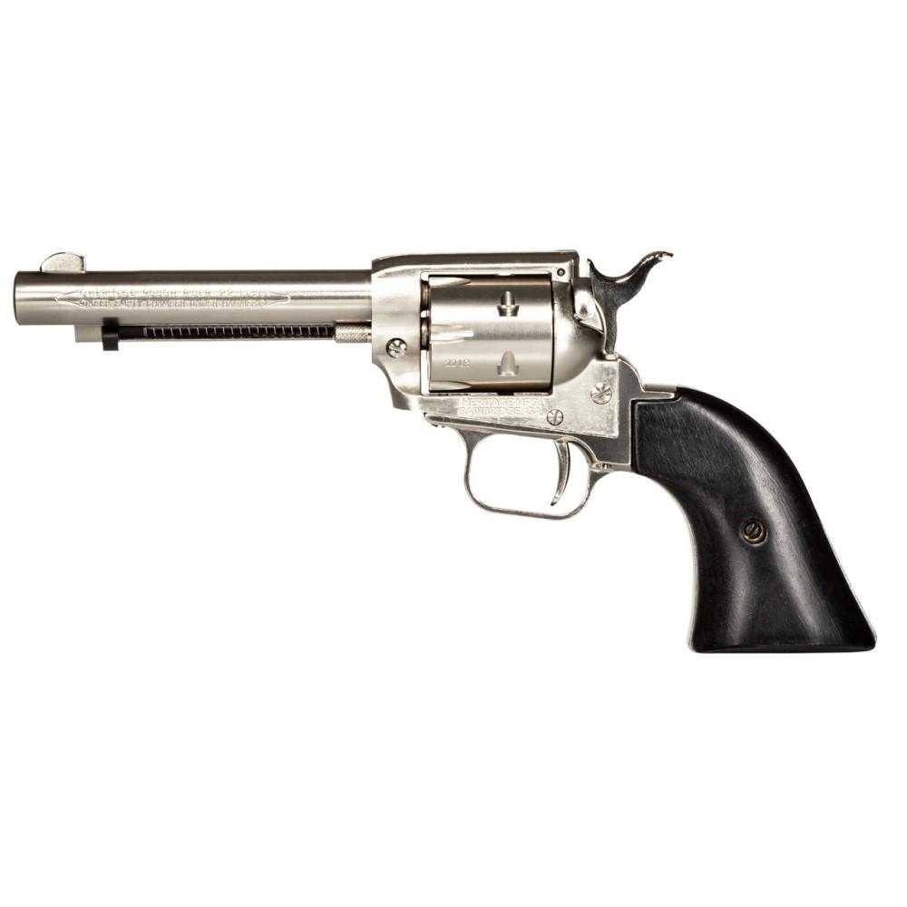 Heritage Rough Rider Handgun .22 LR 6rd Capacity 4.75" Barrel Silver with Black Grips Picture of Taurus International - Heritage Heritage RR .22LR NI 4-3/4"' 6-RDS BLACK LAMINATE