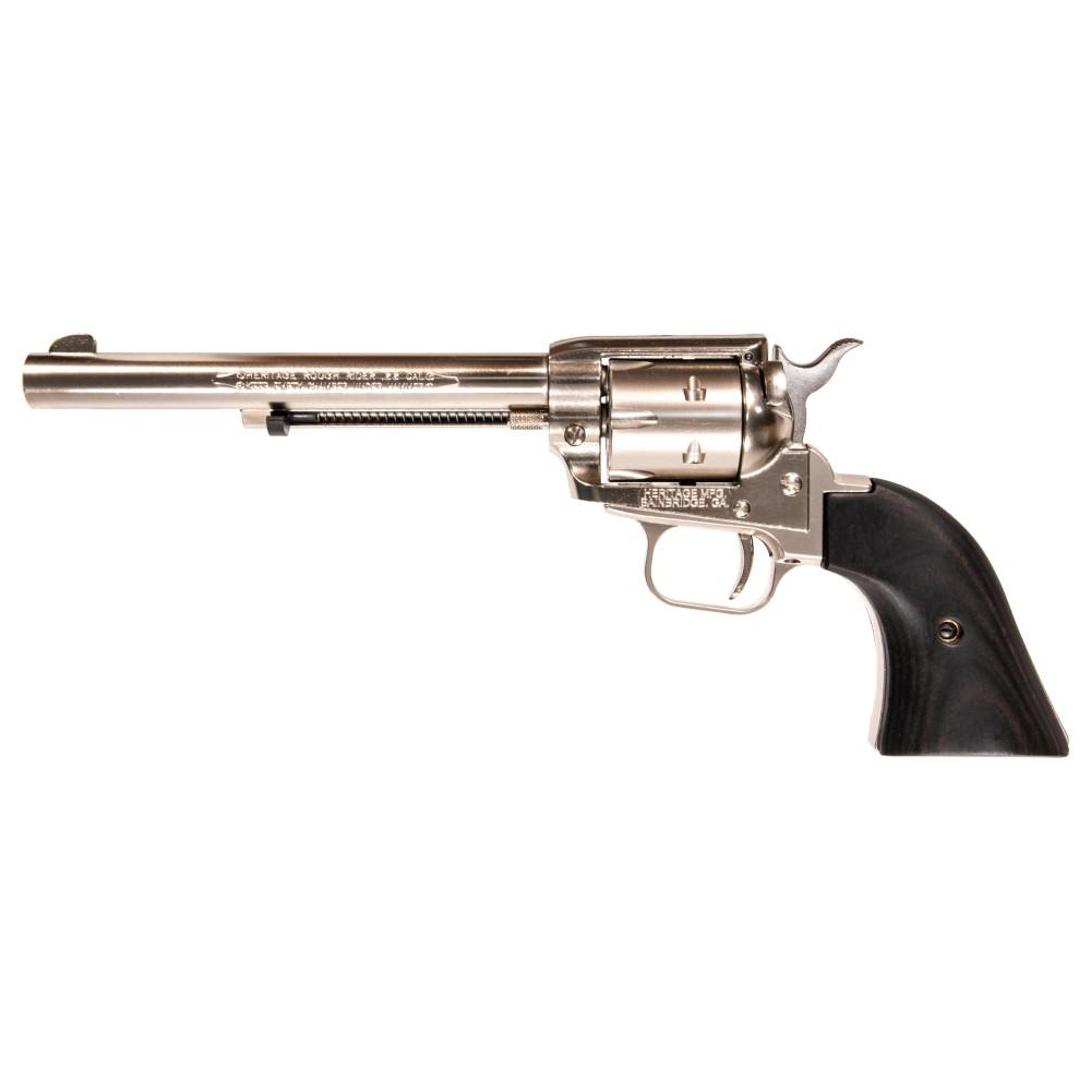 Heritage Rough Rider Revolver .22 LR 6rd Capacity 6.5" Barrel Silver Nickel with Black Grips Picture of Taurus International - Heritage Heritage RR .22LR NI 6-1/2'' 6-RDS BLACK LAMINATE