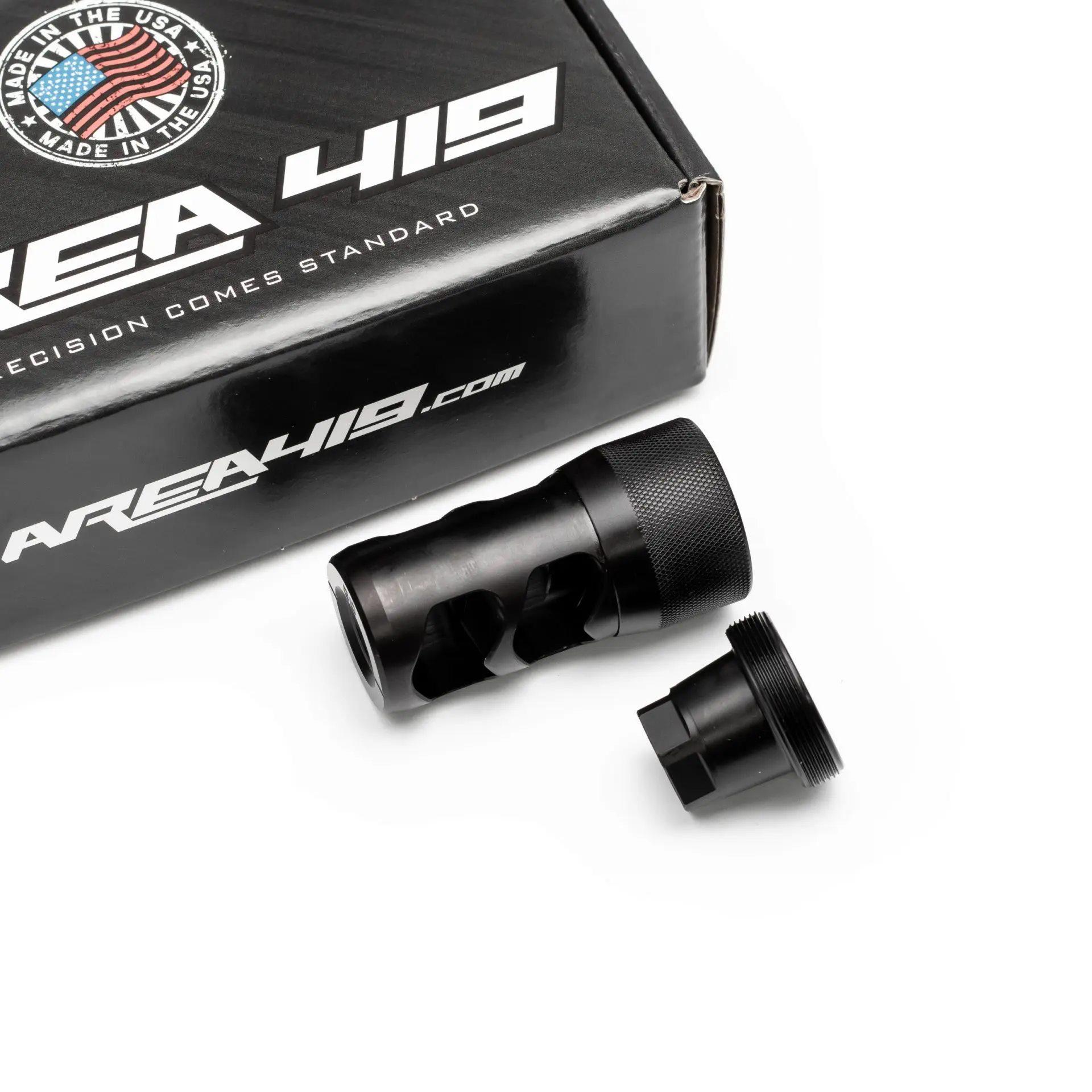 Area 419 Hellfire 2P-Self Timing Muzzle Brake w/ Adapter 223/6mm 1/2-28 Picture of Area419 Area419 Hellfire 2P-Self Timing Muzzle Brake w/ Adapter 223/6mm 1/2-28