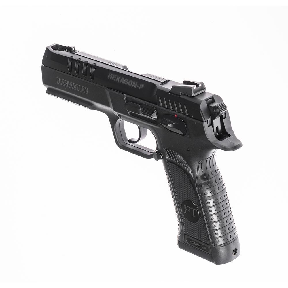 Tanfoglio Hexagon P Handgun 9mm Luger 17rd Magazine(2) 4.45" Compensated Barrel DA/SA Picture of Italian Firearms Group Tanfoglio Hexagon P 9mm 17rd 4.45in DA/SA OR