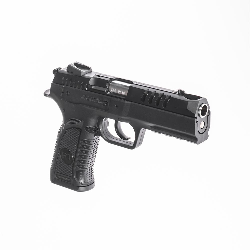 Tanfoglio Hexagon P Handgun 9mm Luger 17rd Magazine(2) 4.45" Compensated Barrel DA/SA Picture of Italian Firearms Group Tanfoglio Hexagon P 9mm 17rd 4.45in DA/SA OR