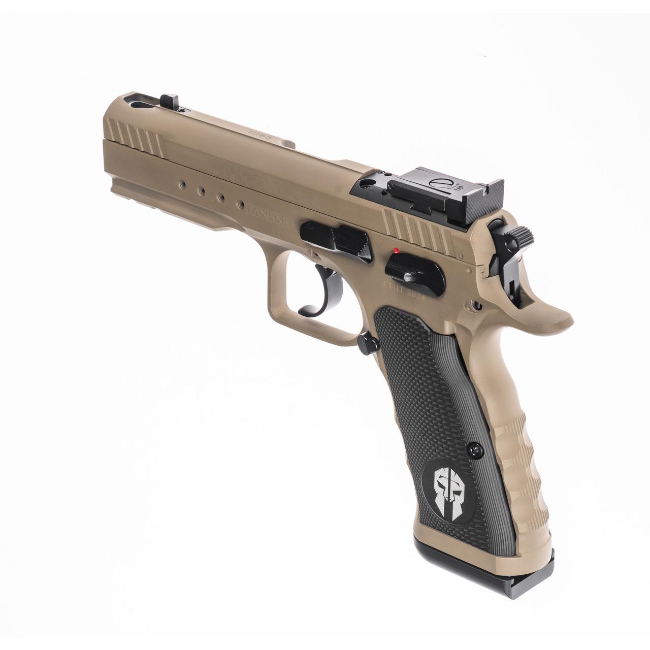 Tanfoglio Hexagon Tactical Handgun 9mm Luger 17rd Magazine(2) 4.45" Compensated Barrel DA/SA OR Tan Picture of Italian Firearms Group Tanfoglio Hexagon Tact 9mm 17rd 4.45in DA/SA OR