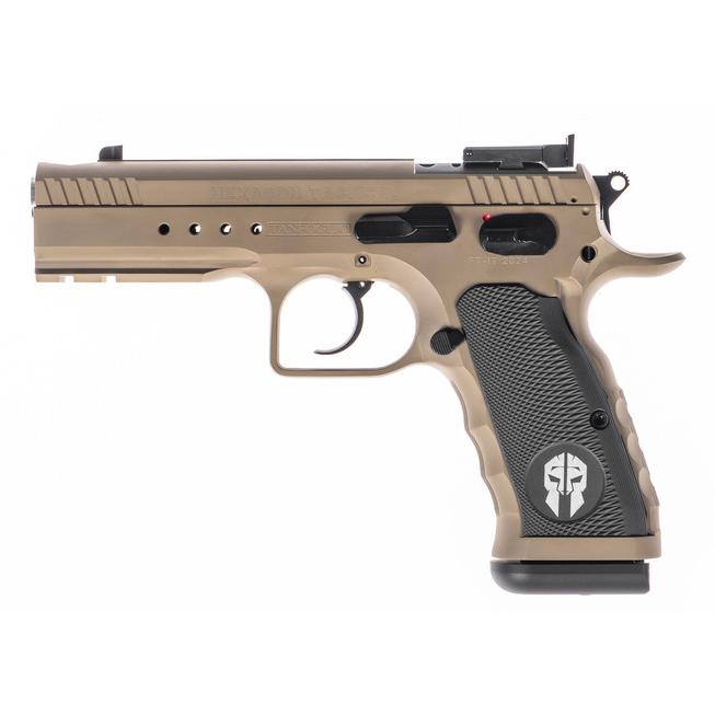 Tanfoglio Hexagon Tactical Handgun 9mm Luger 17rd Magazine(2) 4.45" Compensated Barrel DA/SA OR Tan Picture of Italian Firearms Group Tanfoglio Hexagon Tact 9mm 17rd 4.45in DA/SA OR