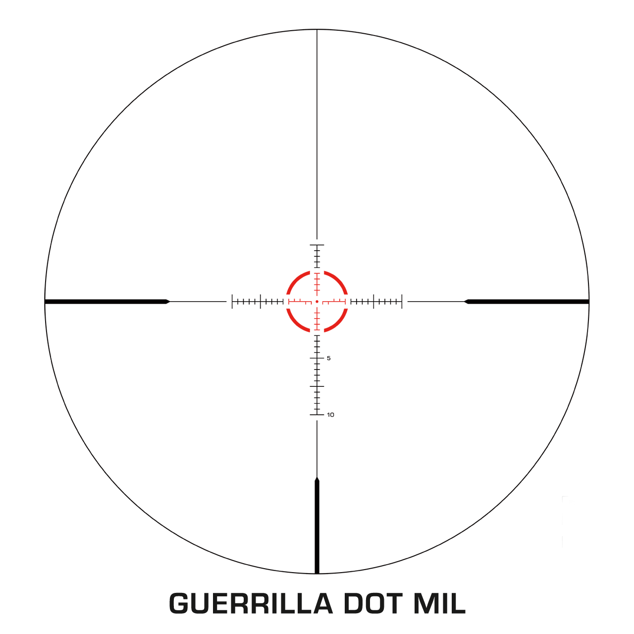 Swampfox Arrowhead LPVO Series Rifle Scope 1-10x24 30mm SFP Green IR MOA  Black Picture of 10 Ring Swampfox Arrowhead Series 1-10X24 SFP Green IR MOA 30mm Tube Riflescope