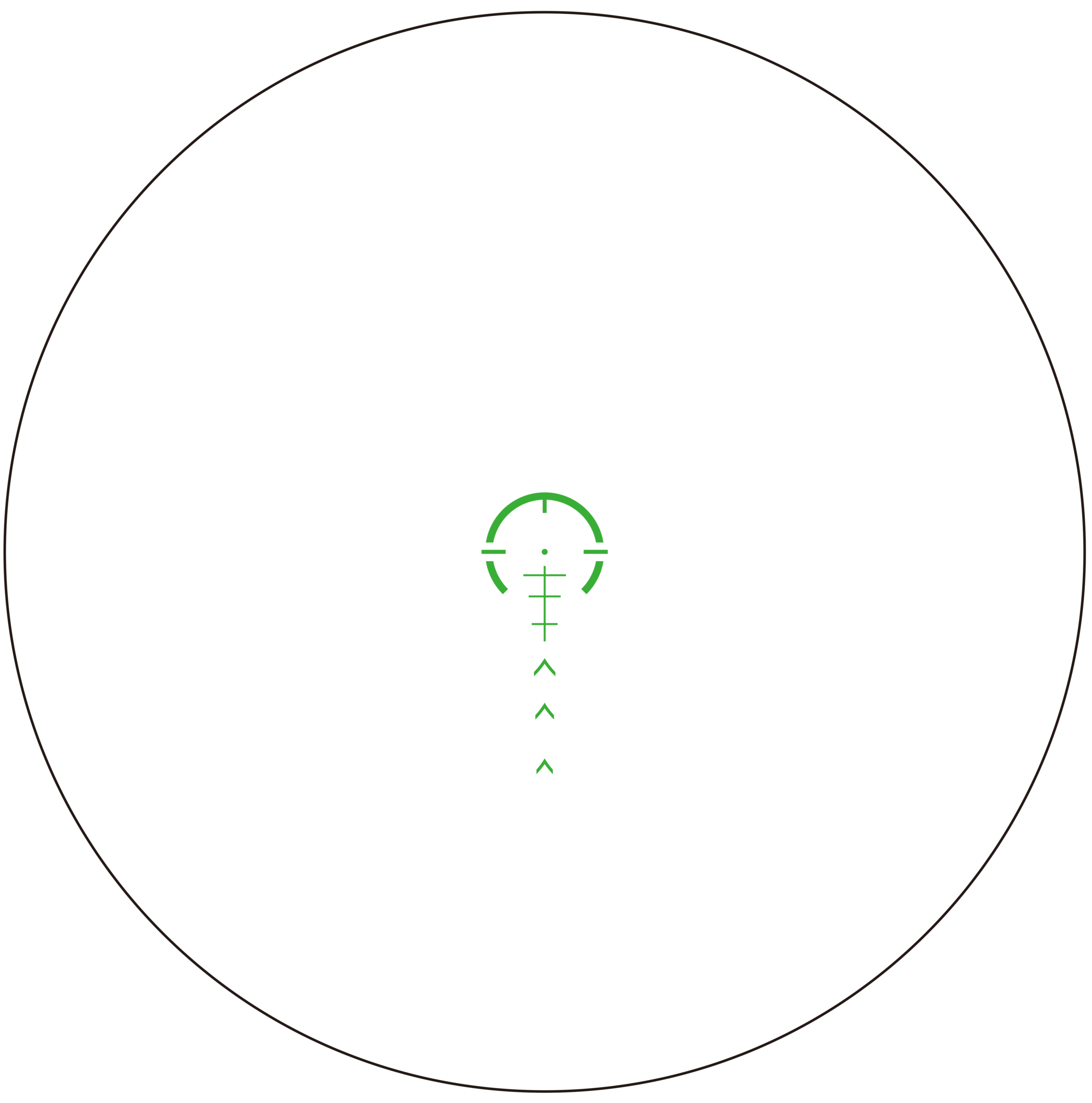 Swampfox Arrowhead LPVO Series Rifle Scope 1-8x24 30mm SFP IR Green MOA Black Picture of 10 Ring Swampfox Arrowhead Series 1-8X24 SFP IR Green MOA 30mm Tube Riflescope