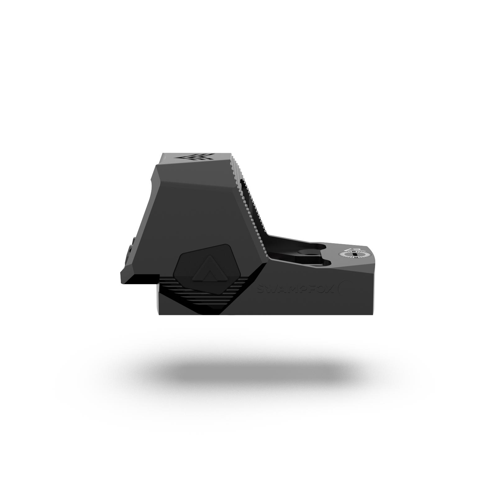 Swampfox Optics Sentinel II 1x20 Micro Green Dot 3 MOA - Standard Blackout Rear / Shake N' Wake Picture of 10 Ring Sentinel II 1x20 Micro Green Dot 3 MOA - Blackout Rear