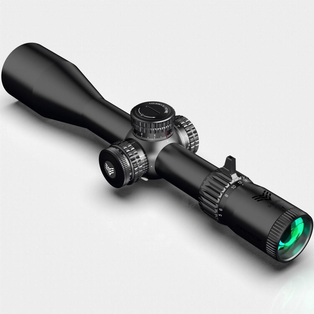 Swampfox Warhawk 5-25x56 Rifle Scope FFP Sharpshooter MIL Reticle Black Picture of 10 Ring Warhawk Tactical 5-25x56 FFP IR MIL 34mm Tube Riflescope