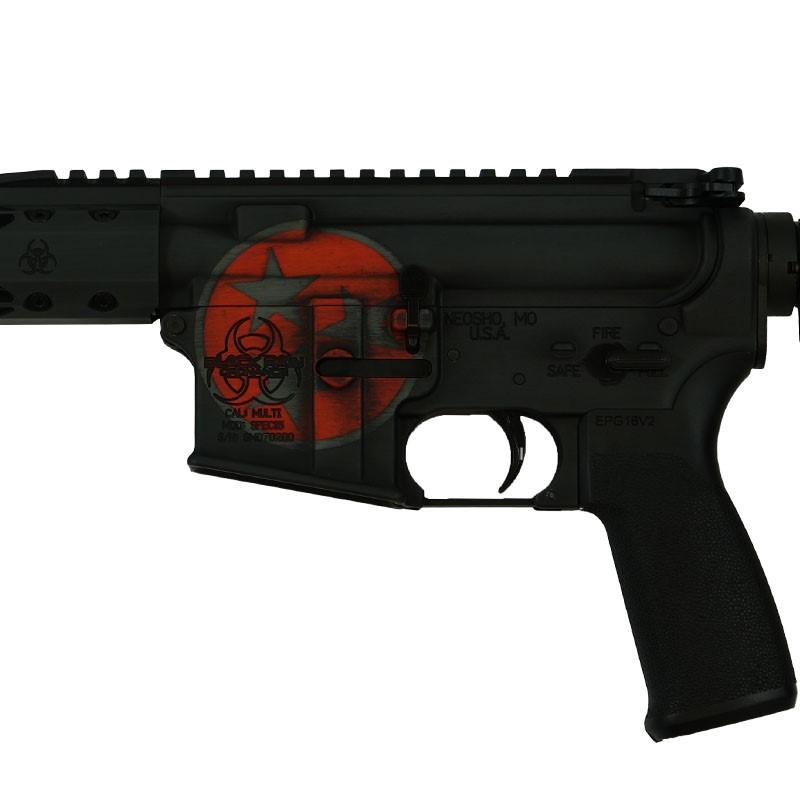 Black Rain Ordnance Custom "Grey Orange Battleworn Tennessee" Spec15 Rifle 5.56 30rd Magazine 16" Barrel Picture of Black Rain Ordnance Inc BRO - Rifle 5.56 Grey/Orange Battleworn Tennessee Rifle