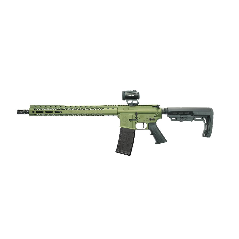 Black Rain Ordnance BRO Spec 15 w/Zerotech Trace Red Dot Rifle 5.56mm 30rd Magazine(1) 16" Barrel Bullfrog Finish Picture of Black Rain Ordnance Inc BRO 16" 5.56 Spec 15 Rifle 15" MLOK - w/ ZeroTech Trace red dot - BULLFROG