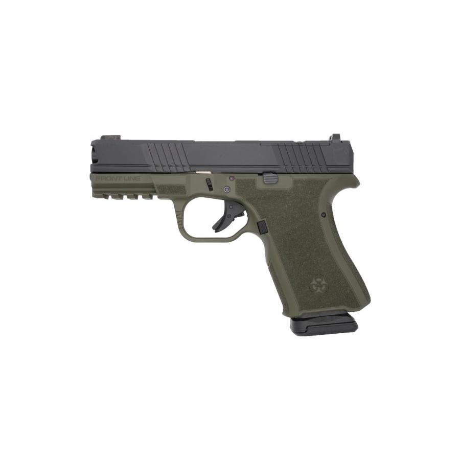 Black Rain Frontline Handgun 9mm Luger 15rd Magazine 3.75" Barrel OD Green/Black Slide Finish Optic Ready Picture of Black Rain Ordnance Inc BRO 4'' 9MM 15rd FRONTLINE HANDGUN - OD GREEN/BLACK