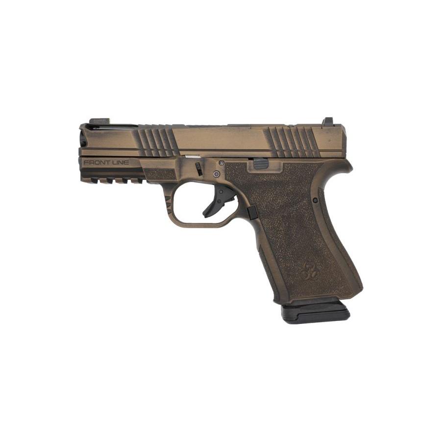 Black Rain Frontline+ Handgun 9mm Luger 15rd Magazine 3.75" Barrel Burnt Bronze Battleworn Finish Optic Ready Picture of Black Rain Ordnance Inc Black Rain Frontline+ 9mm 4" Burnt Bronze Battleworn