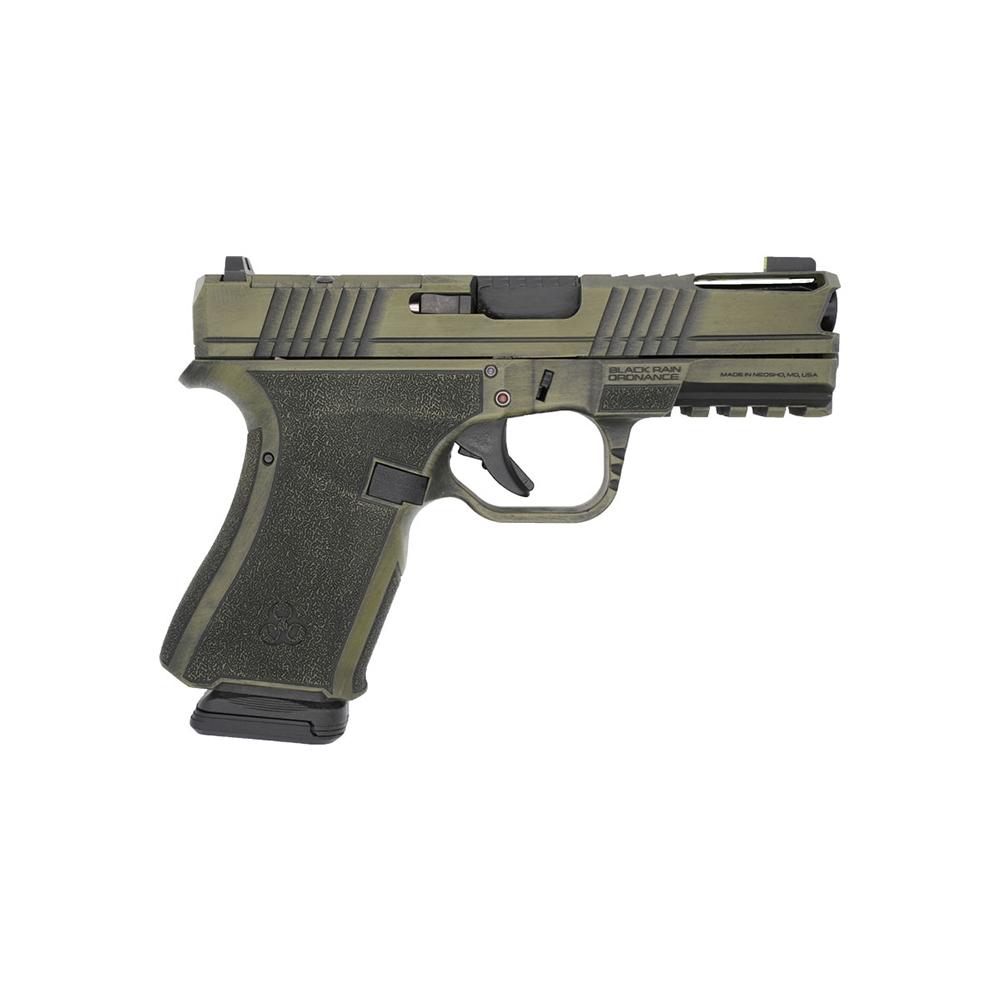 Black Rain Ordnance Frontline+ Handgun 9mm Luger 15rd Magazine 3.75" Barrel Bazooka Green Battleworn
