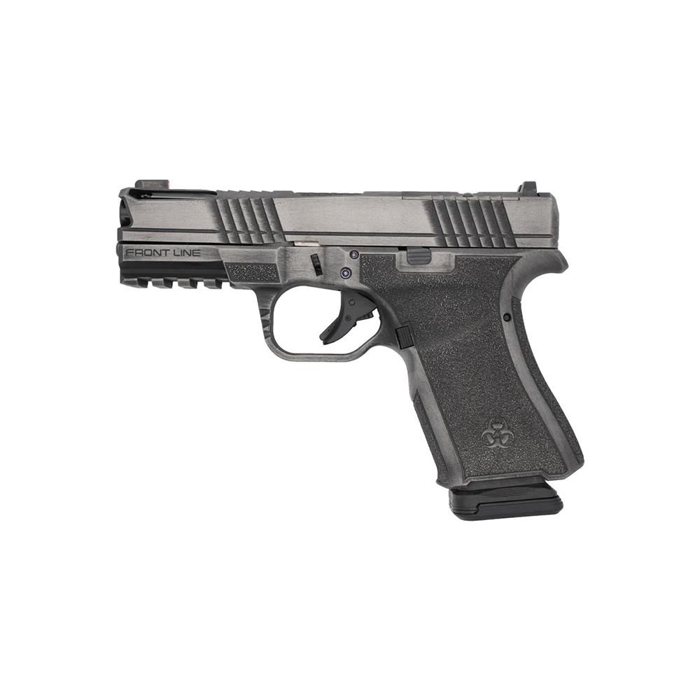 Black Rain Ordnance Frontline+ Handgun 9mm Luger 15rd Magazine 3.75" Barrel Gun Metal Grey Battleworn Picture of Black Rain Ordnance Inc BLACK RAIN ORDNANCE 4'' 9MM FRONTLINE+ HANDGUN-GUN METAL GREY BATTLEWORN