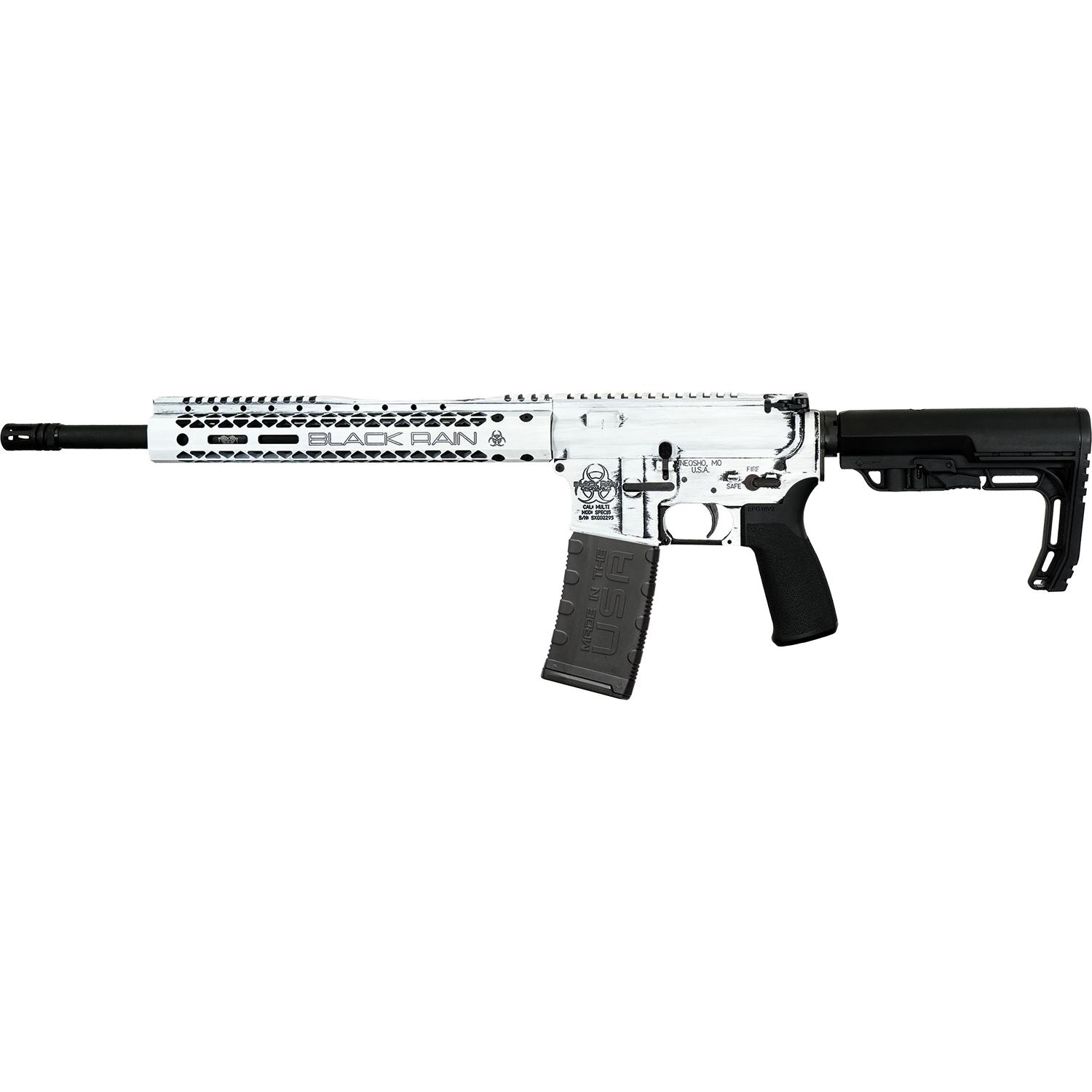 Black Rain Ordnance Spec+ Fusion Rifle 5.56mm 30rd Magazine 16" Barrel White Battleworn Finish Picture of Black Rain Ordnance Inc Black Rain Ordnance 16in 5.56 SPEC+ FUSION RIFLE - WHITE BATTLEWORN