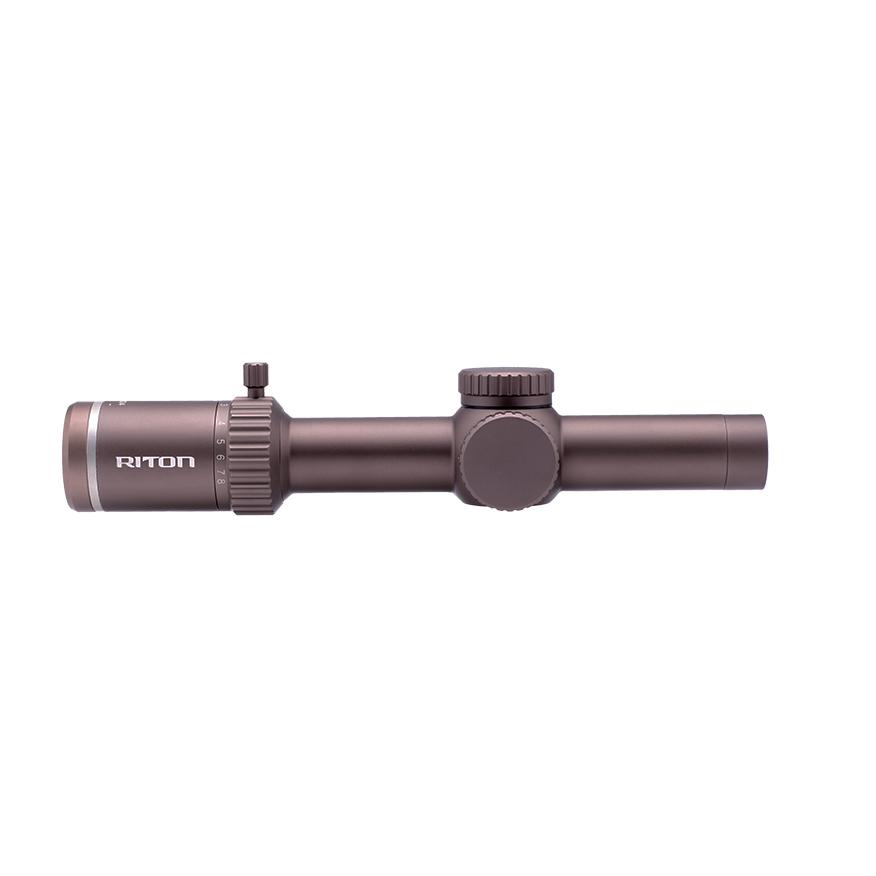 Riton 3 Tactix Tactical Rifle Scope 1-8x24 30mm SFP OT Illum - Flat Dark Earth Picture of Riton Optics Riton 3 Tactix LPVO Rifle Scope 1-8x24 30mm SFP MOA Illum - FDE