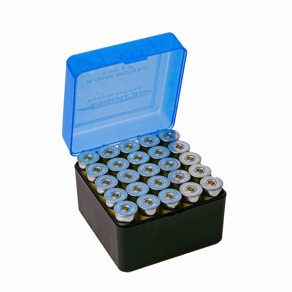 Berry's Shot Shell Ammo Box 20 ga 3" 25rd Blue/Black Picture of Berry's Mfg 20 ga. 3" 25rd Blue/Black ammo box