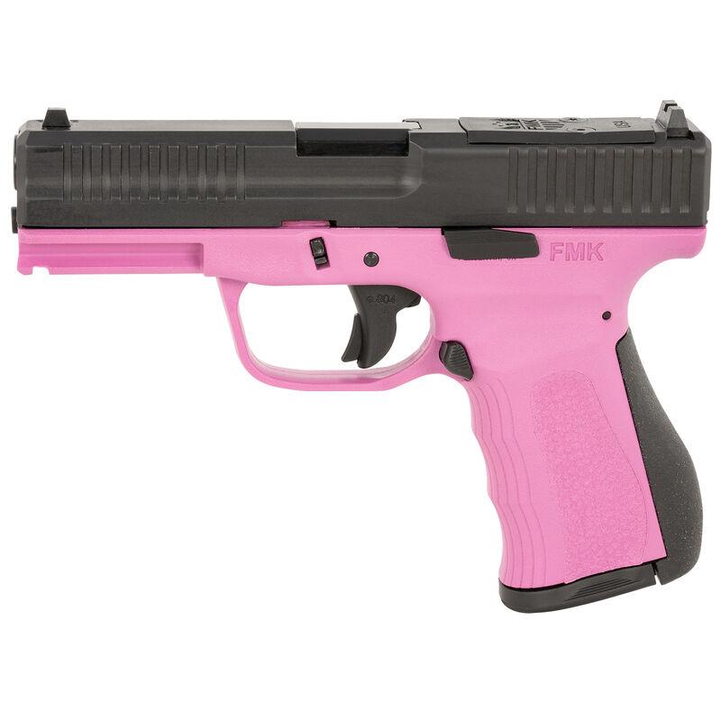 FMK Mach 9 Handgun 9mm Luger 10rd Magazine(1) 4" Barrel Optic Ready Pink Frame Picture of FMK Firearms Inc. FMK MACH 9 9MM 4in BBL 804 TRIGG 1 14RD MAG OR SLIDE - PINK