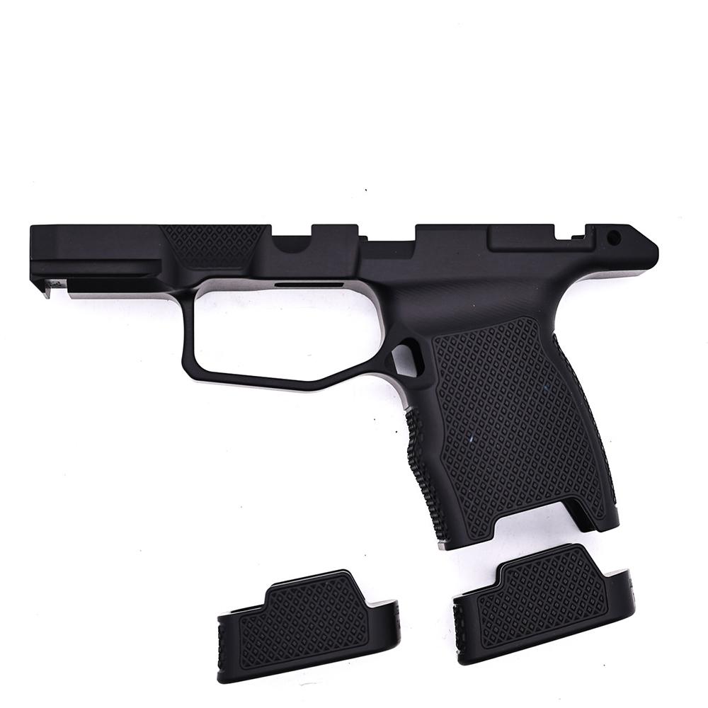 Juggernaut JT P365 Handgun Grip Module without Manual Safety Black Picture of Juggernaut Tactical JUGGERNAUT JT P365 GRIP MODULE NO SAFETY 12-XL BASE PLATES ANODIZE BLACK