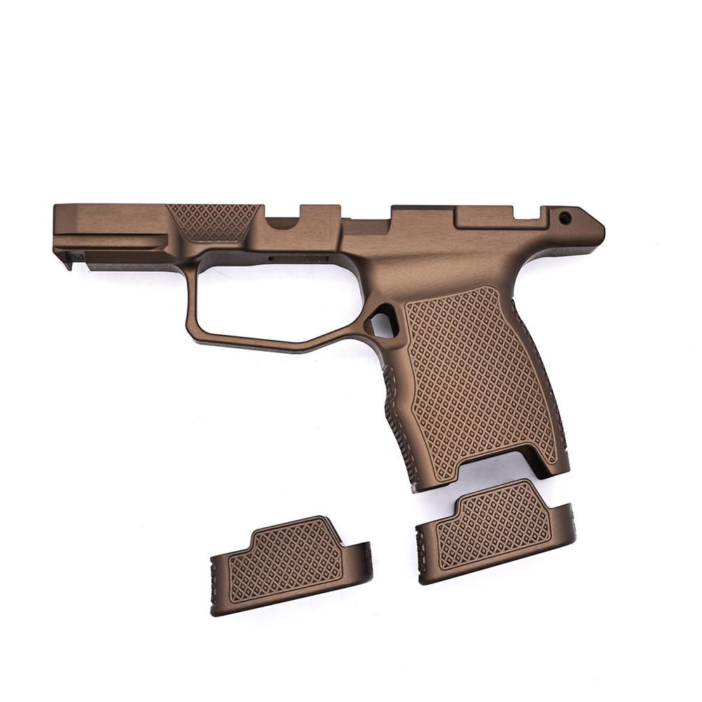 Juggernaut JT P365 Handgun Grip Module with Manual Safety Dark Bronze Picture of Juggernaut Tactical JUGGERNAUT JT P365 GRIP MODULE W/ SAFETY 10-XL BASE PLATES DARK BRONZE