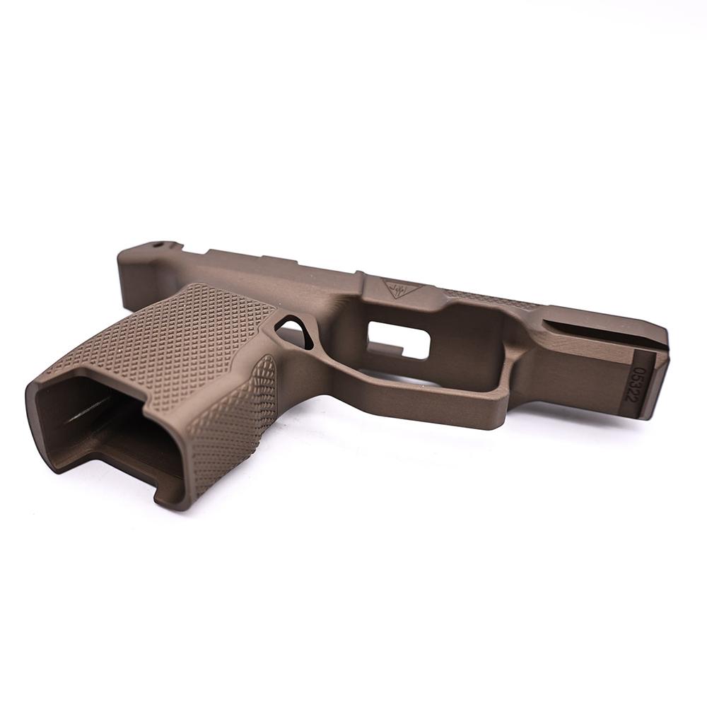 Juggernaut JT P365 Handgun Grip Module with Manual Safety Dark Bronze Picture of Juggernaut Tactical JUGGERNAUT JT P365 GRIP MODULE W/ SAFETY 10-XL BASE PLATES DARK BRONZE